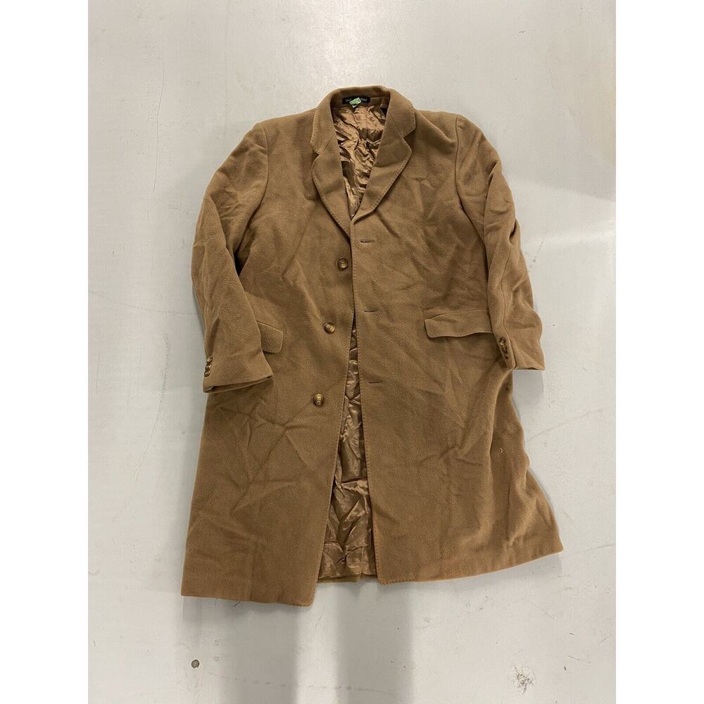 Smiths Bermuda Cashmere Coat Men SZ 44 S Vintage 1970s Made in England Tan Gent